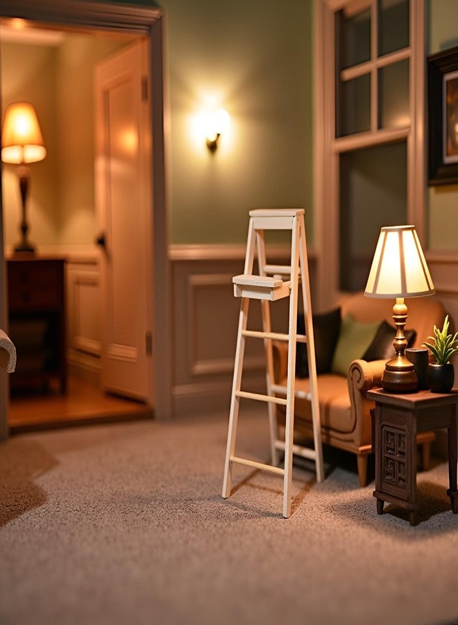 Zhuluck 1/12 Miniature Step Ladder Dollhouse Furniture Accessories Lightweight Dollhouse Decor - Image 2